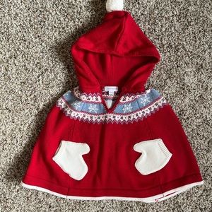 Angel dear red knitted poncho cape 18-24